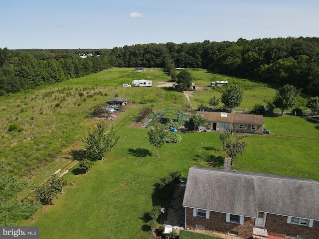 bird's eye view featuring a rural view