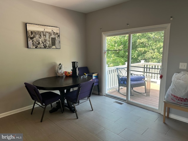 view of dining area