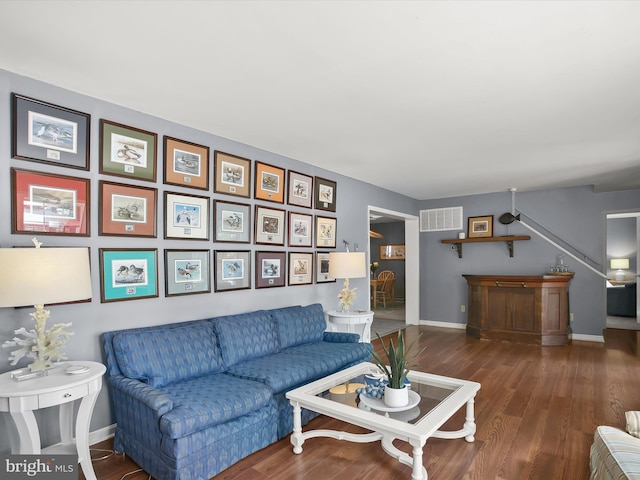 living room featuring hardwood / wood-style floors