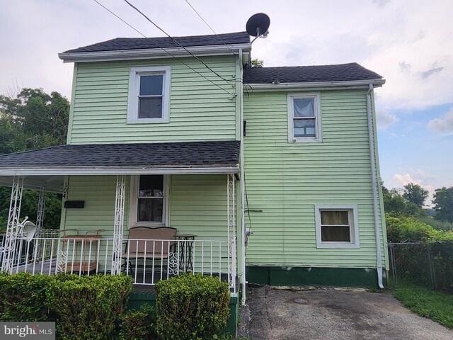 exterior space with covered porch