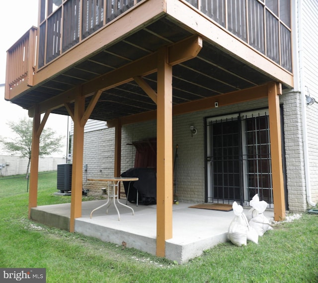 view of patio / terrace with central air condition unit