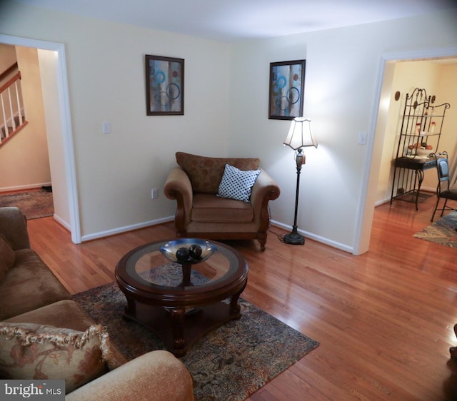 sitting room featuring wood-type flooring