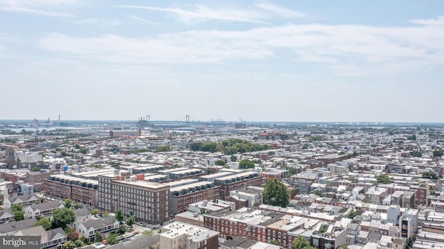 drone / aerial view with a city view