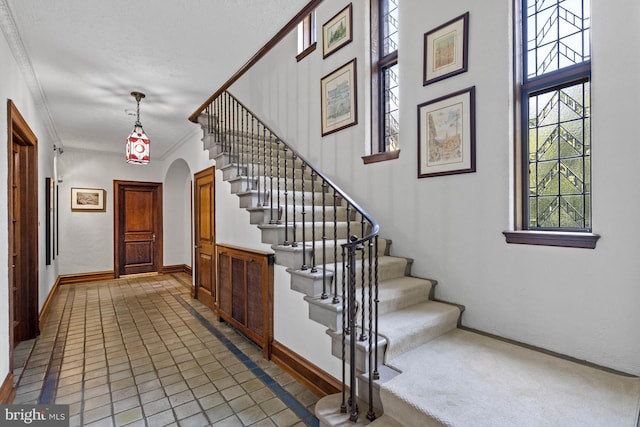 stairs with ornamental molding