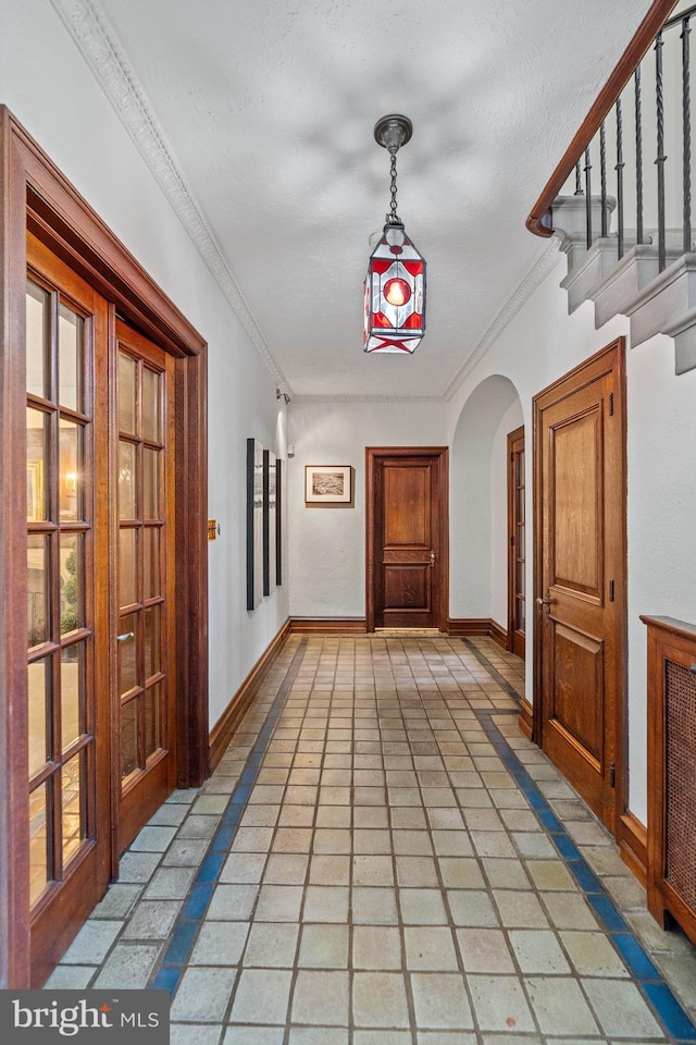 corridor with ornamental molding