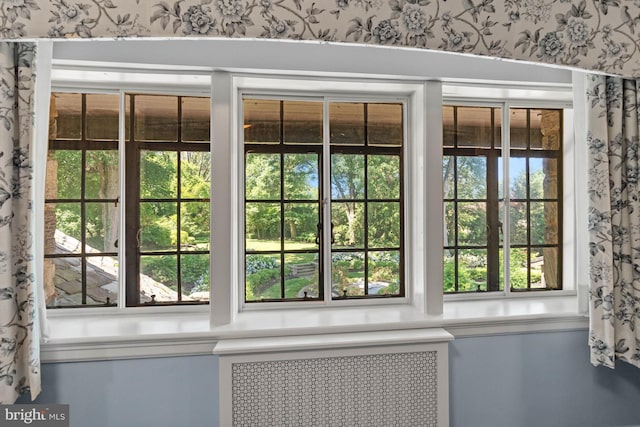 doorway with radiator