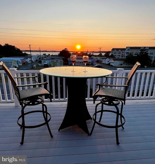 view of deck at dusk