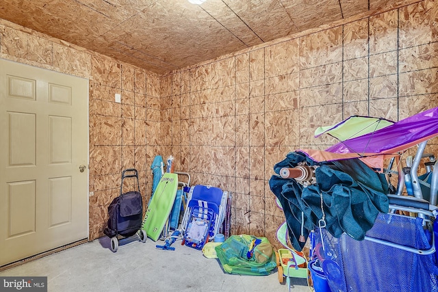 interior space with concrete floors