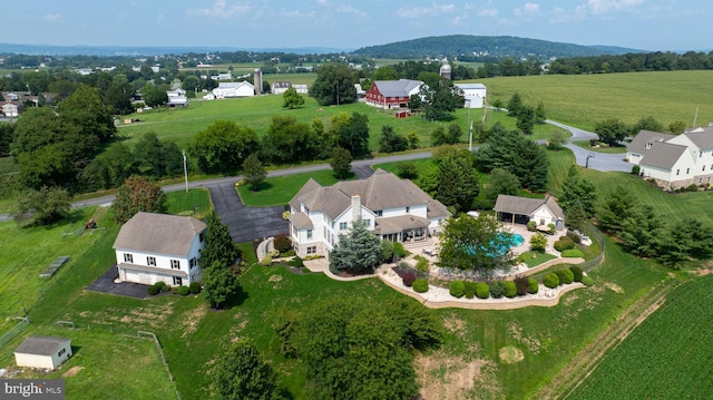 aerial view featuring a rural view