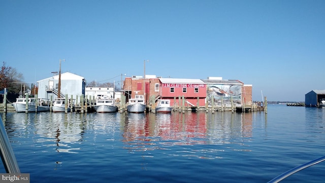 water view with a dock