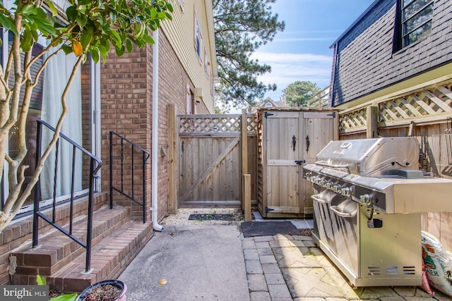 view of patio / terrace featuring grilling area