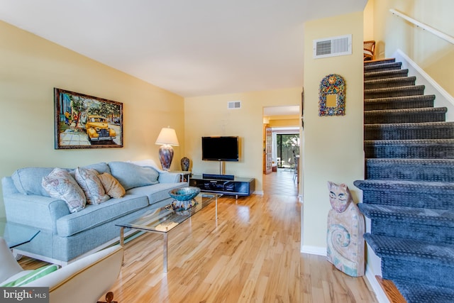 living room featuring hardwood / wood-style floors