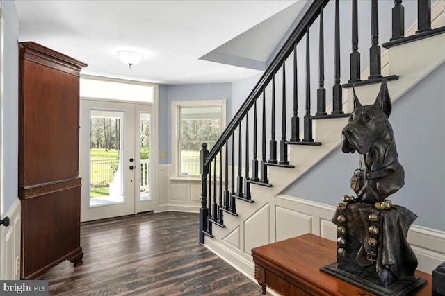 foyer with dark wood-type flooring