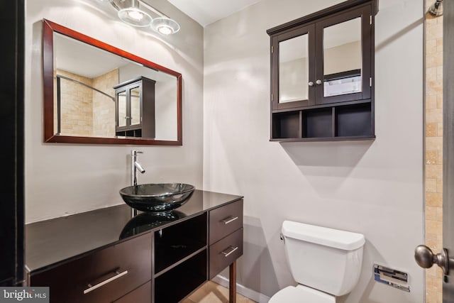 bathroom with toilet and vanity