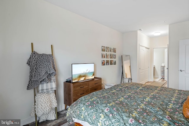 bedroom featuring light hardwood / wood-style flooring