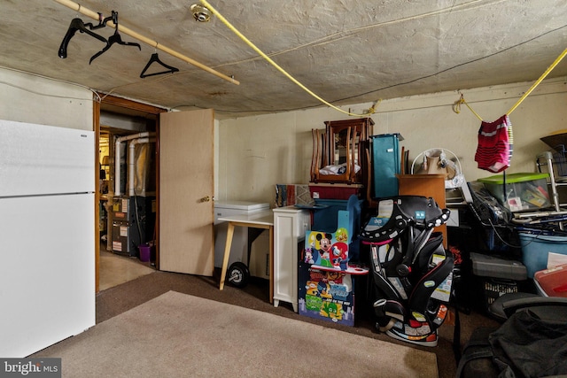 interior space with white refrigerator