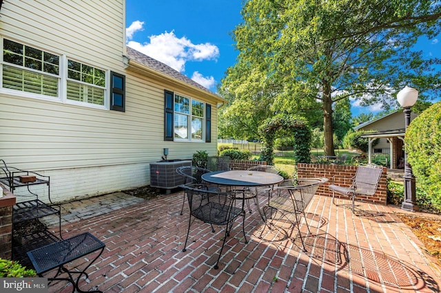 view of patio / terrace with central AC