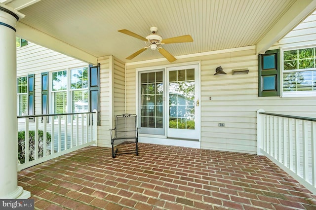 view of patio / terrace with ceiling fan