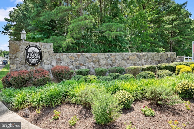 view of community sign