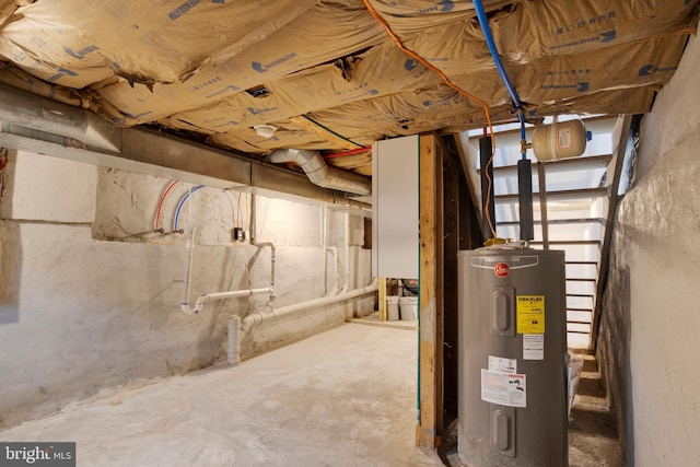 basement with water heater