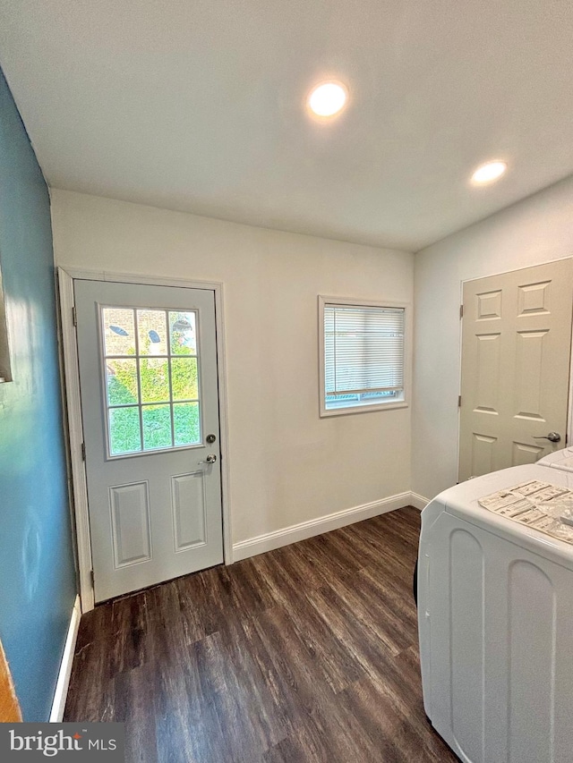 bedroom featuring dark hardwood / wood-style floors