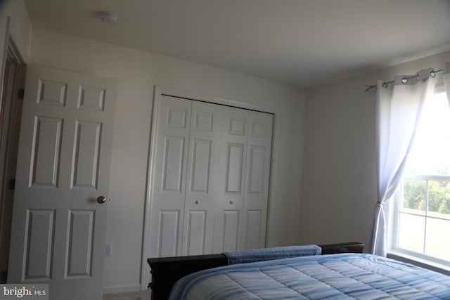 bedroom featuring a closet