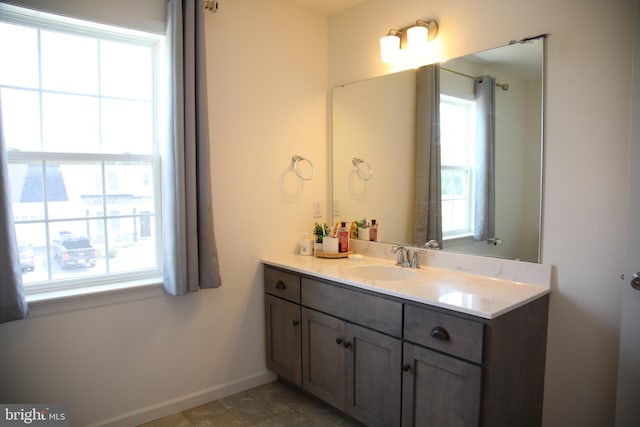 bathroom featuring plenty of natural light and vanity