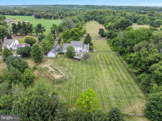 drone / aerial view featuring a rural view