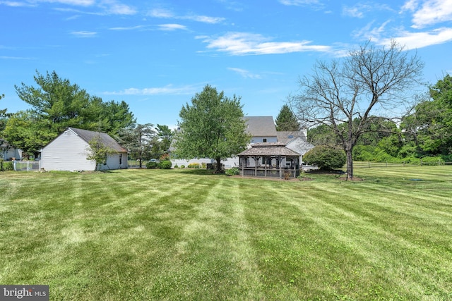 view of yard featuring a gazebo