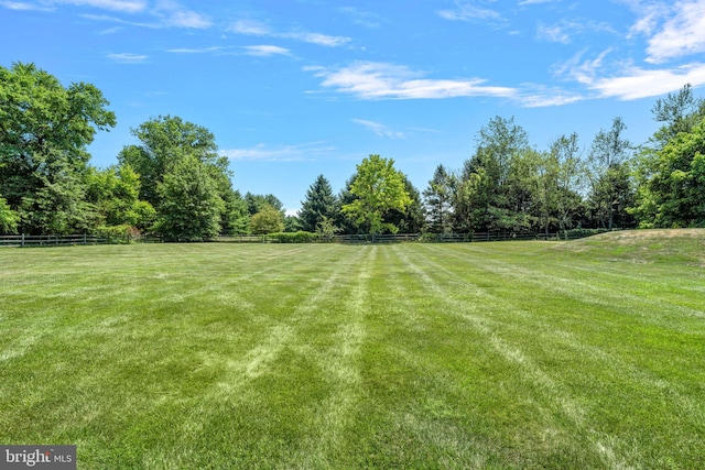 view of yard featuring a rural view