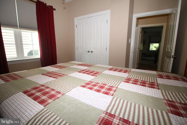 bedroom featuring a closet