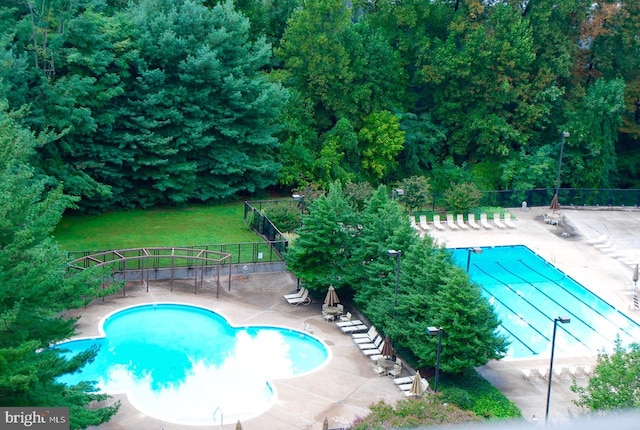 view of pool with a patio area