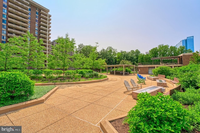 view of community featuring a patio area