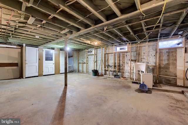 basement with a wealth of natural light