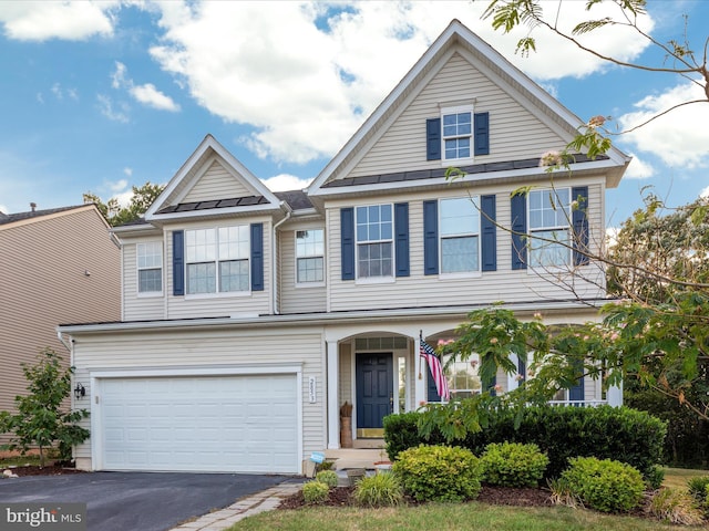 view of front of house with a garage