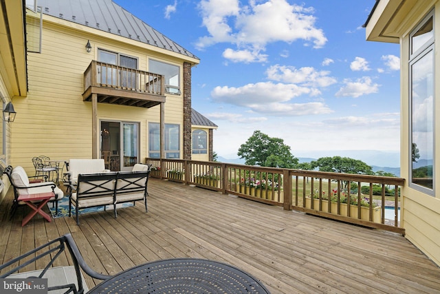 view of front of home with a deck