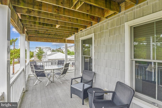 view of patio with outdoor dining area