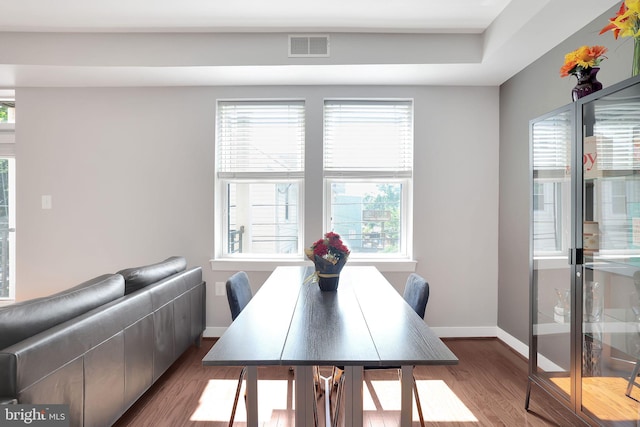 dining space featuring hardwood / wood-style flooring