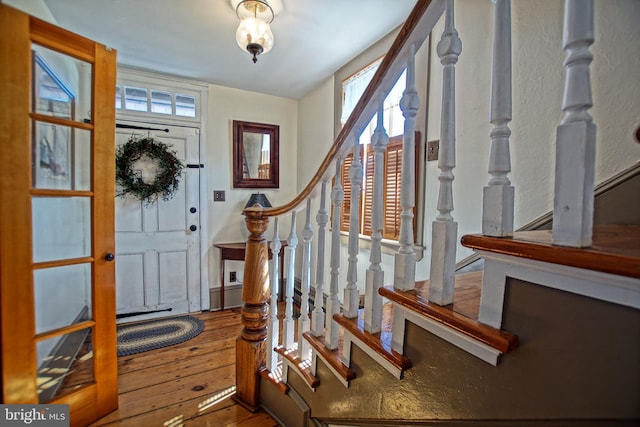 foyer featuring hardwood / wood-style flooring and a wealth of natural light