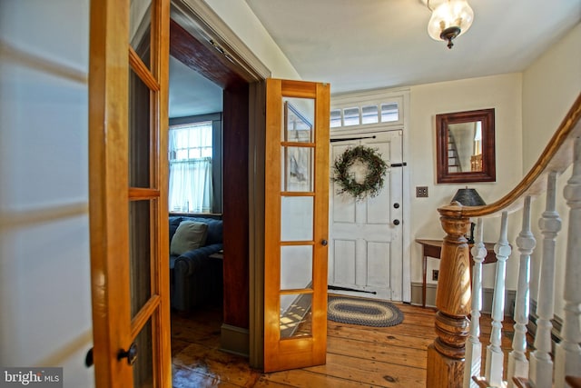 entrance foyer with dark wood-type flooring