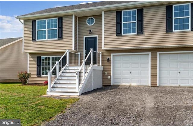 bi-level home with a garage