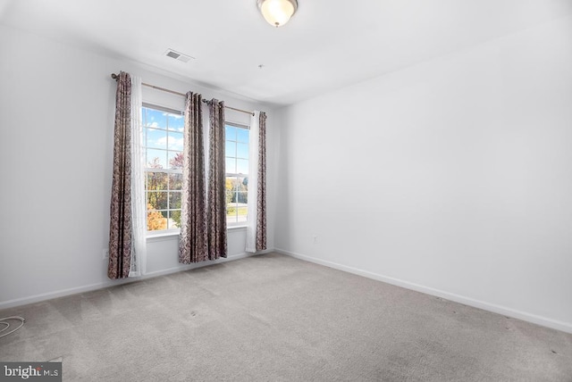 spare room with light carpet