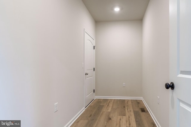 hall featuring light wood-type flooring