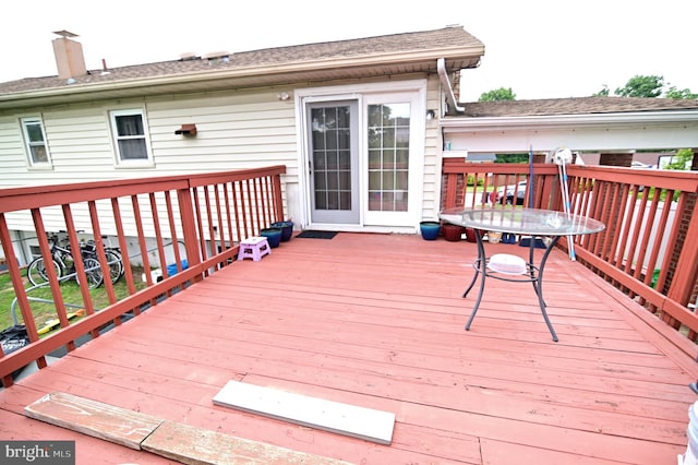 view of wooden deck