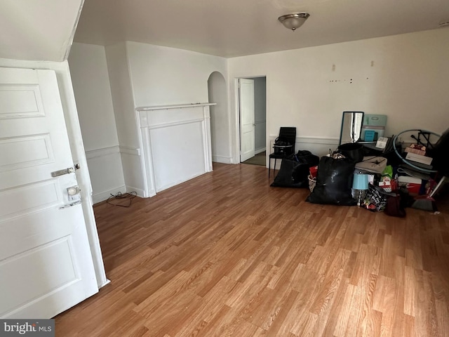 miscellaneous room with light hardwood / wood-style flooring