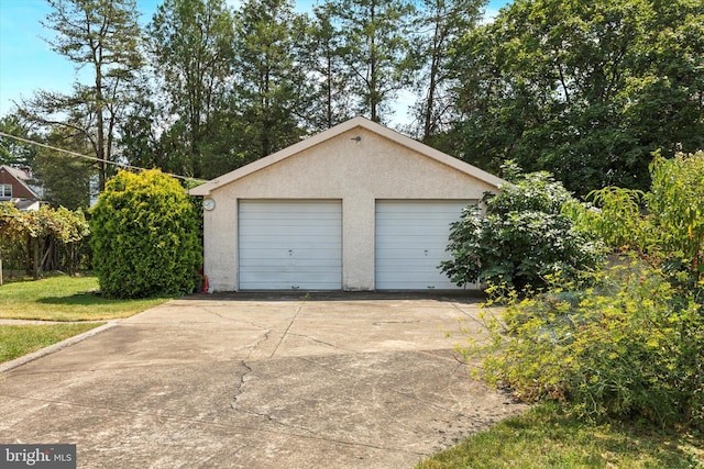 view of garage