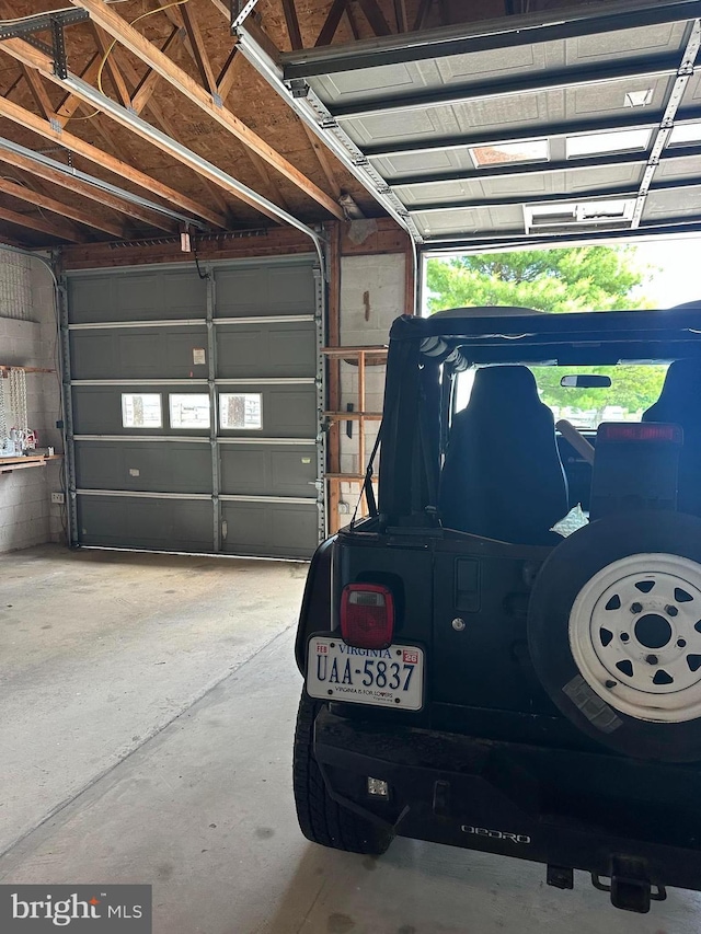 view of garage