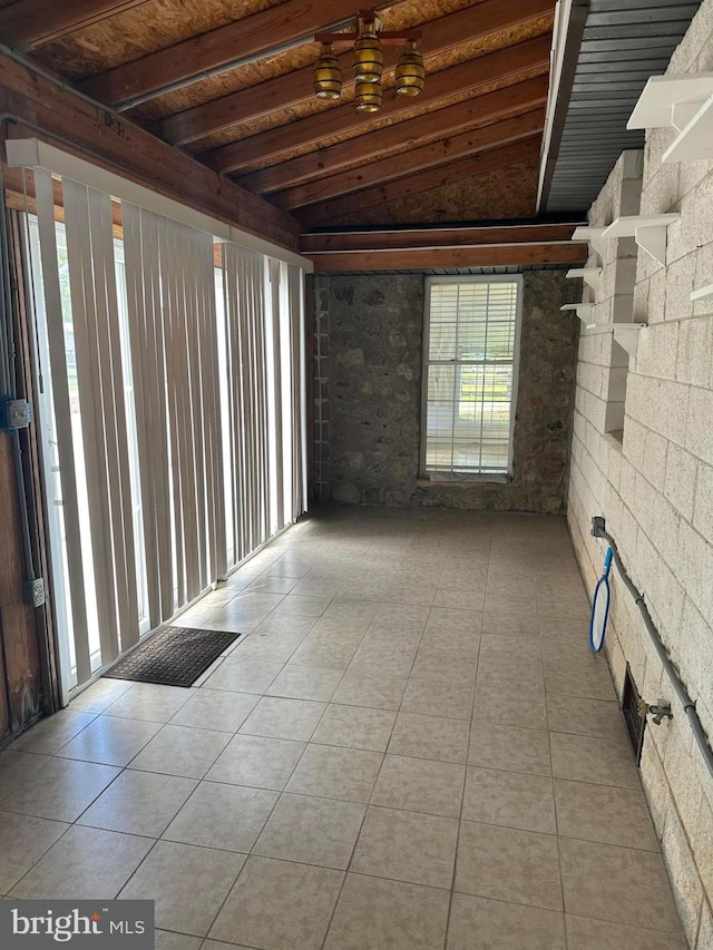 interior space with light tile patterned floors