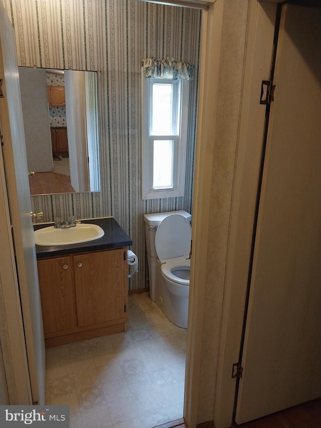 bathroom with vanity and toilet