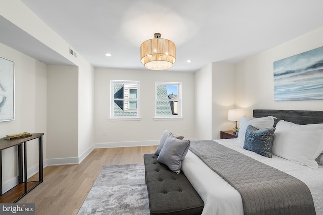 bedroom featuring light hardwood / wood-style flooring